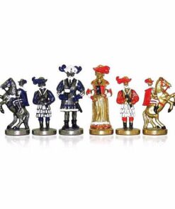 Jeu d'Echecs en Métal Peint à la Main