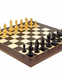 Ensemble "Frankfurt Grand" Echiquier en, Bois de Wenge & Jeu d'Echecs en Bois de Buis