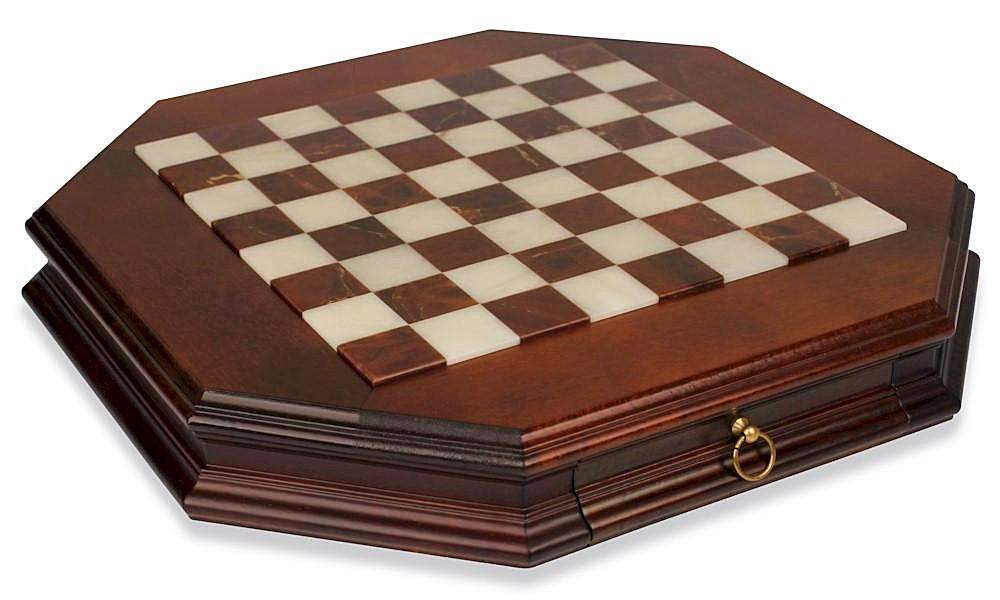 chess_case_405_octagon_wood_alabaster_1000__18872.1434566780.1280.1280 Echiquier en Bois Massif Octogonal avec Tiroir de Rangement