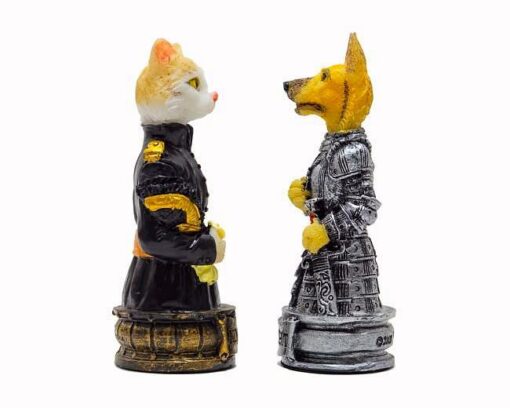 Jeu d'Echecs en Résine "Chiens vs Chats"