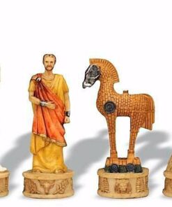 Jeu d'Echecs en Résine "La Guerre de Troie"